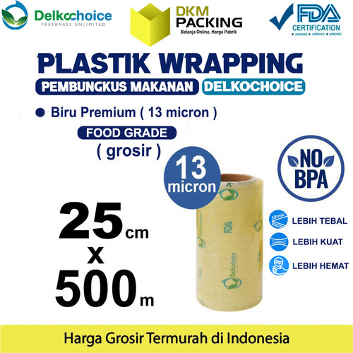 [EZO.9202244] Plastik Cling Wrap 25cm x 500m FOOD GRADE BIRU Food Wrapping /SATUAN