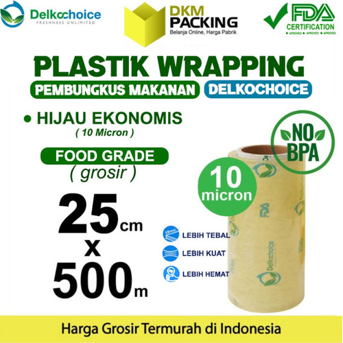 [EZO.9202250] Plastik Cling Wrap 25cm x 500m FOOD GRADE HIJAU Food Wrapping /SATUAN