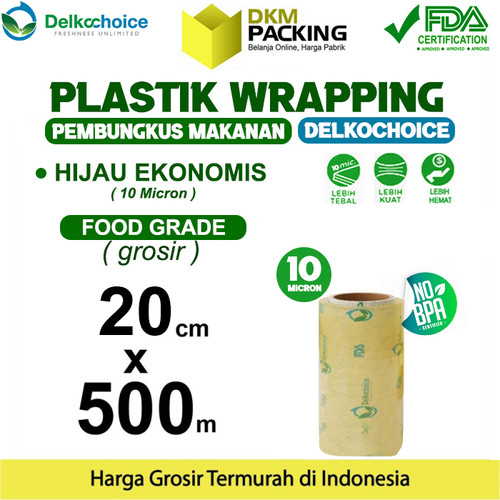 [EZO.9202251] Plastik Cling Wrap 20cm x 500m FOOD GRADE HIJAU Food Wrapping /SATUAN