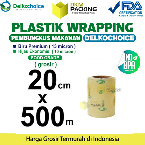 [EZO.9202258] Plastik Cling Wrap 20cm x 500m FOOD GRADE Food Wrapping /SATUAN