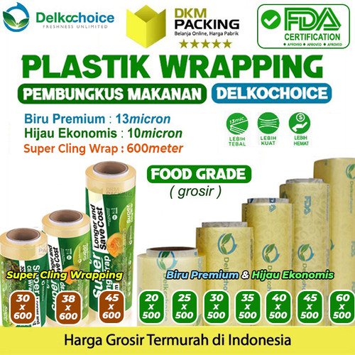 [EZO.9202259] Plastik Cling Wrap JUMBO FOOD GRADE Food Wrapping DELKOCHOICE /SATUAN