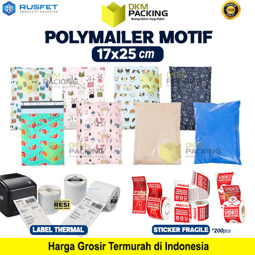 [EZO.9202273] Amplop Plastik Packing 17x25cm Polymailer Polimailer /SATUAN