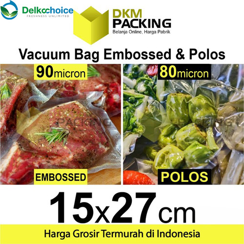 [EZO.9202289] Plastik Vacuum Bag 15x27cm POLOS / EMBOSS Vacum Vakum Sealer /SATUAN