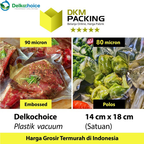 [EZO.9202291] Plastik Vacuum Bag 14x18cm POLOS dan EMBOSS Vacum Vakum Sealer /SATUAN