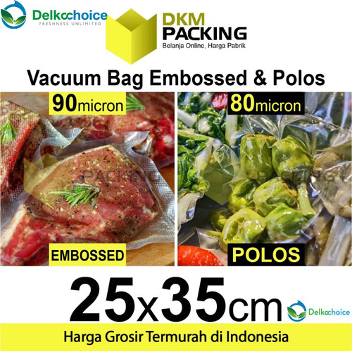 [EZO.9202292] Plastik Vacuum Bag 25x35cm POLOS dan EMBOSS Vacum Vakum Sealer /SATUAN