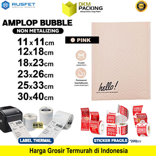 [EZO.9202307] AMPLOP BUBBLE MAILER WRAP ENVELOPE RUSFET SOFT PINK MATTE MURAH SATUAN