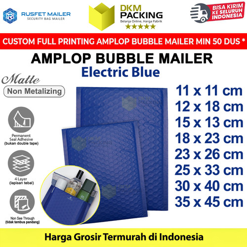 [EZO.9202309] AMPLOP BUBBLE MAILER WRAP ENVELOPE RUSFET ELECTRIC BLUE MURAH /SATUAN