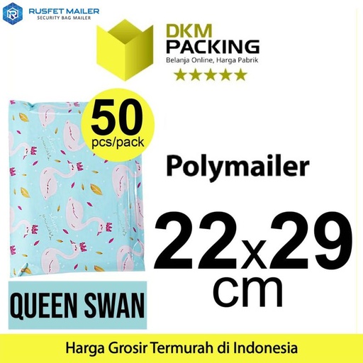Polymailer 22x29cm Polimailer Amplop Plastik Packing Motif Swan / PACK