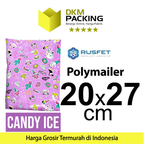 [EZO.9202315] Polymailer Polimailer Amplop Plastik Packing Motif Candy RUSFET SATUAN