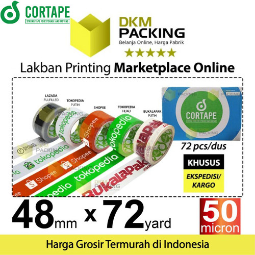 [EZO.9202330] Lakban MARKETPLACE 48mm x 60yard TOKOPEDIA CORTAPE TERMURAH /DUS