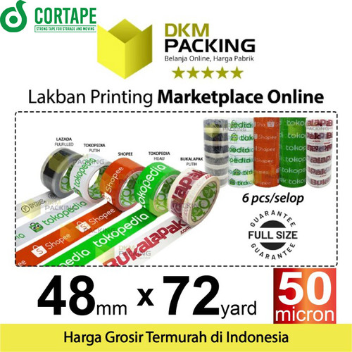 [EZO.9202331] Lakban MARKETPLACE 48mm x 60yard TOKOPEDIA CORTAPE TERMURAH /SELOP