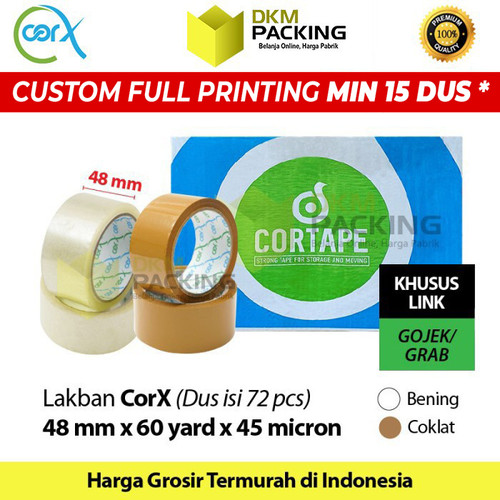 [EZO.9202333] Lakban 48mm x 60yard Plakban Isolasi OJOL CORTAPE TERMURAH /DUS