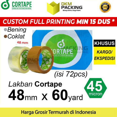 [EZO.9202334] Lakban 48mm x 60yard Plakban Isolasi OPP CORTAPE PREMIUM TERMURAH /DUS