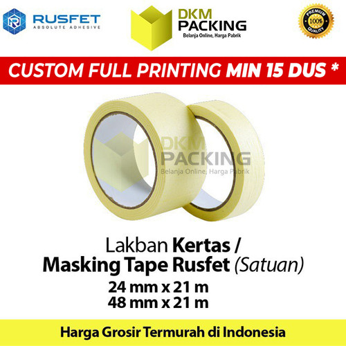 [EZO.9202341] Lakban Kertas Masking Tape Isolasi Kertas RUSFET TERMURAH /SATUAN