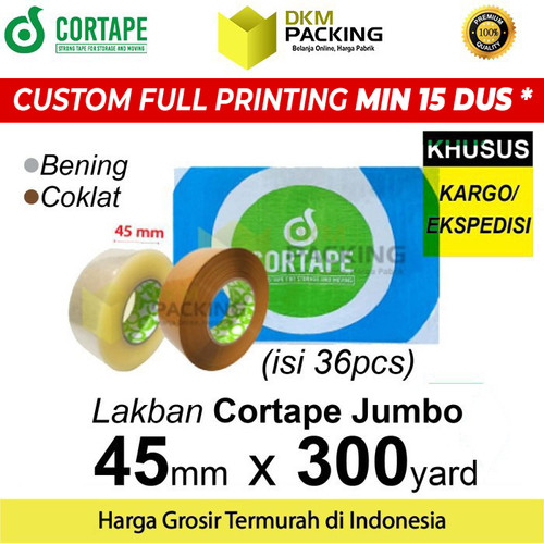 [EZO.9202344] Lakban 45mm x 300m JUMBO CORTAPE Plakban Isolasi OJOL MURAH /DUS