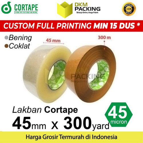 [EZO.9202345] Lakban 45mm x 300m JUMBO CORTAPE Plakban Isolasi TAPE TERMURAH /SATUAN