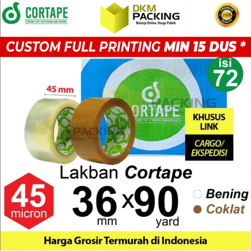 [EZO.9202347] Lakban 36mm x 90yard CORTAPE Plakban Isolasi PREMIUM TERMURAH /DUS