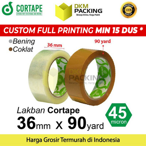 [EZO.9202348] Lakban 36mm x 90yard CORTAPE Plakban Isolasi OPP TAPE TERMURAH /SATUAN