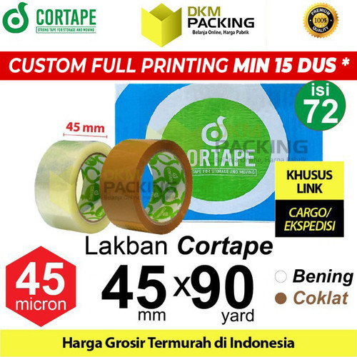 [EZO.9202352] Lakban 45mm x 90yard CORTAPE Plakban Isolasi PREMIUM TERMURAH /DUS