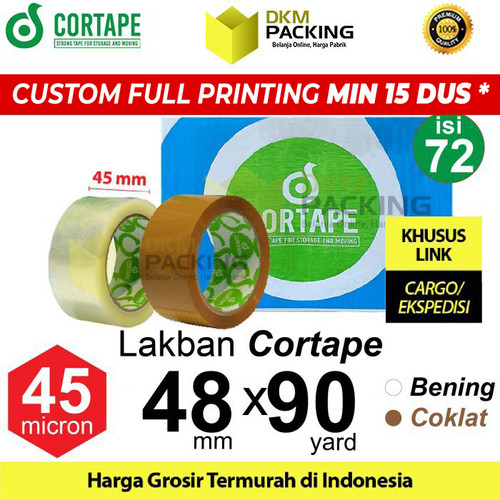 [EZO.9202353] Lakban 48mm x 90yard CORTAPE Plakban Isolasi PREMIUM TERMURAH /DUS