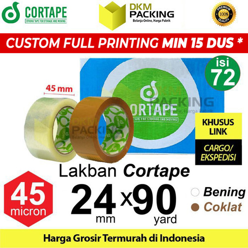 [EZO.9202354] Lakban 24mm x 90yard CORTAPE Plakban Isolasi PREMIUM TERMURAH /DUS