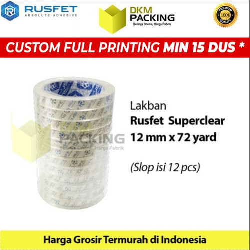 [EZO.9202361] Lakban 12mm x 72yard RUSFET Plakban Isolasi PREMIUM TERMURAH /SELOP