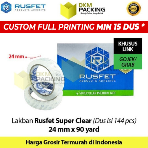 [EZO.9202363] Lakban 24mm x 90yard RUSFET Plakban Isolasi OJOL TERMURAH /DUS