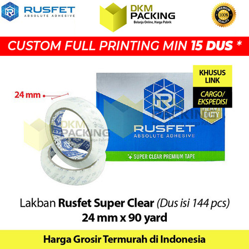 [EZO.9202364] Lakban 24mm x 90yard RUSFET Plakban Isolasi OPP PREMIUM TERMURAH /DUS