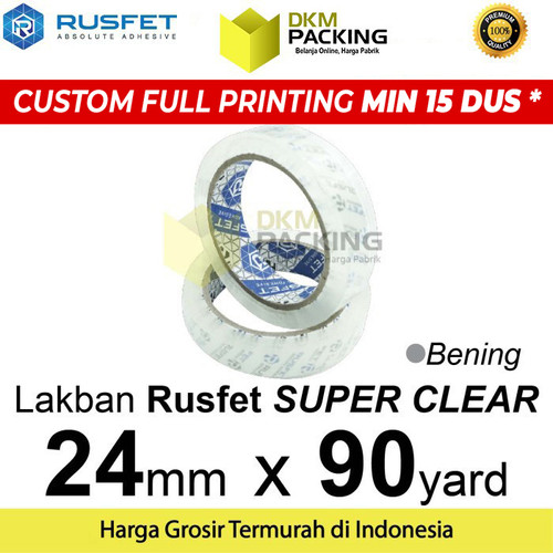[EZO.9202366] Lakban 24mm x 90yard RUSFET Plakban Isolasi OPP Tape TERMURAH /SATUAN