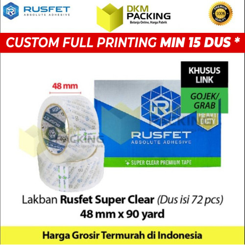 [EZO.9202367] Lakban 48mm x 90yard RUSFET Plakban Isolasi OJOL TERMURAH /DUS