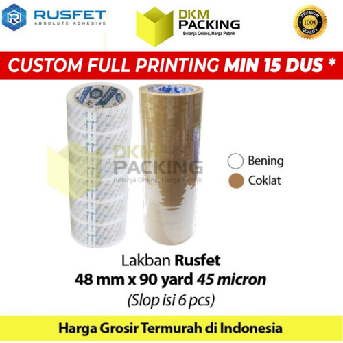 [EZO.9202369] Lakban 48mm x 90yard RUSFET Plakban Isolasi PREMIUM TERMURAH /SELOP