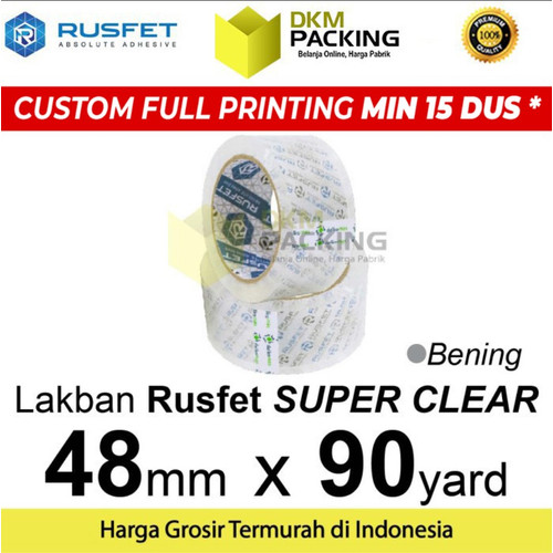 [EZO.9202370] Lakban 48mm x 90yard RUSFET Plakban Isolasi OPP Tape TERMURAH /SATUAN