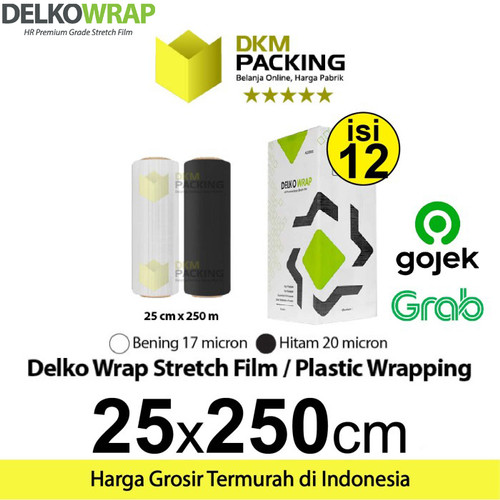 [EZO.9202373] Stretch Film 25cm x 250m Plastik Wrapping DELKO WRAP OJOL /DUS