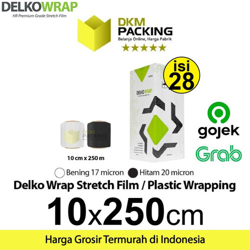 [EZO.9202376] Stretch Film 10cm x 250m Plastik Wrapping DELKO WRAP OJOL /DUS