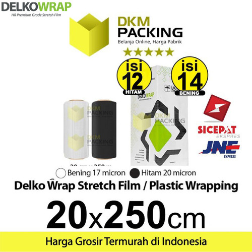 [EZO.9202381] Stretch Film 20cm x 250m Plastik Wrapping DELKO WRAP TERMURAH /DUS