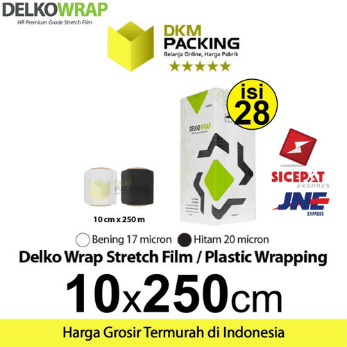 [EZO.9202383] Stretch Film 10cm x 250m Plastik Wrapping DELKO WRAP TERMURAH /DUS