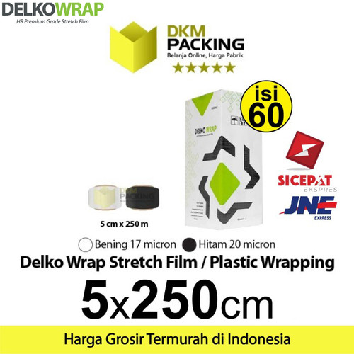 [EZO.9202384] Stretch Film 5cm x 250m Plastik Wrapping DELKO WRAP TERMURAH /DUS
