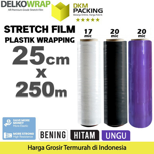 [EZO.9202390] Stretch Film 25cm x 250m Plastik Wrapping DELKO WRAP TERMURAH /SATUAN