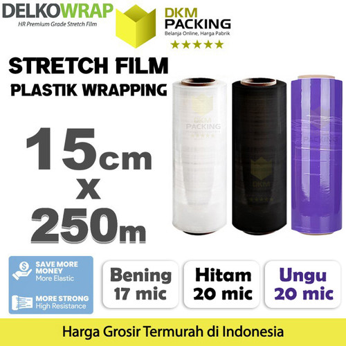 [EZO.9202392] Stretch Film 15cm x 250m Plastik Wrapping DELKO WRAP TERMURAH /SATUAN