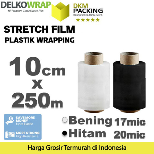 [EZO.9202393] Stretch Film 10cm x 250m Plastik Wrapping DELKO WRAP TERMURAH /SATUAN