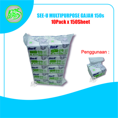 [EZM.1120065] Tissue SEE-U Multipurpose 150s ISI 10 PACK (See-U GAJAH)