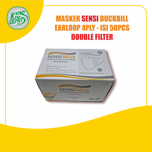 [EZM.1120361] Masker SENSI 4Ply Duckbill Face Mask BOX isi 50pcs (DOUBLE FILTER)