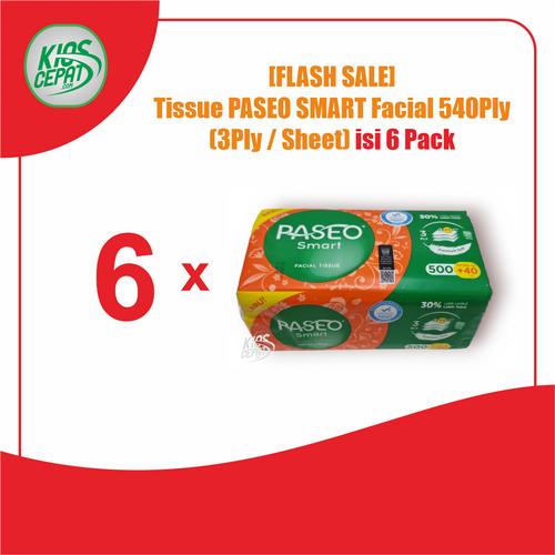 [EZM.1120219] [FLASH SALE] Tissue PASEO SMART Facial 540Ply (3Ply / Sheet) isi 6Pack