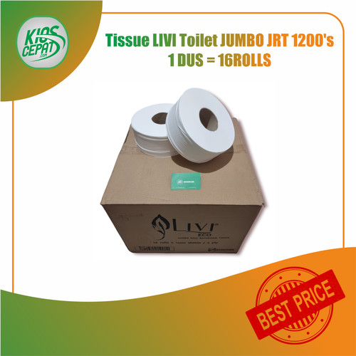 [EZM.1120269] [KHUSUS GOJEK/GRAB] Tissue LIVI Toilet JUMBO JRT 1200's 1DUS (16Roll)