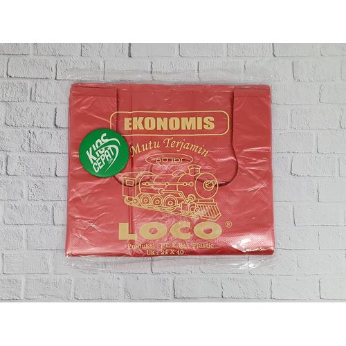 [EZM.1120498] KANTONG PLASTIK HD LOCO EKONOMIS MERAH UK 24