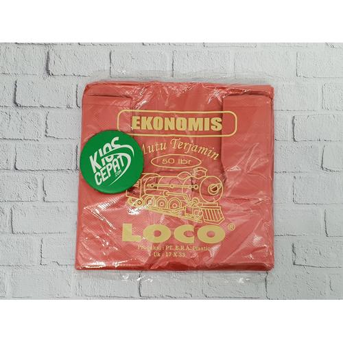 [EZM.1120276] KANTONG PLASTIK HD LOCO EKONOMIS MERAH UK 17