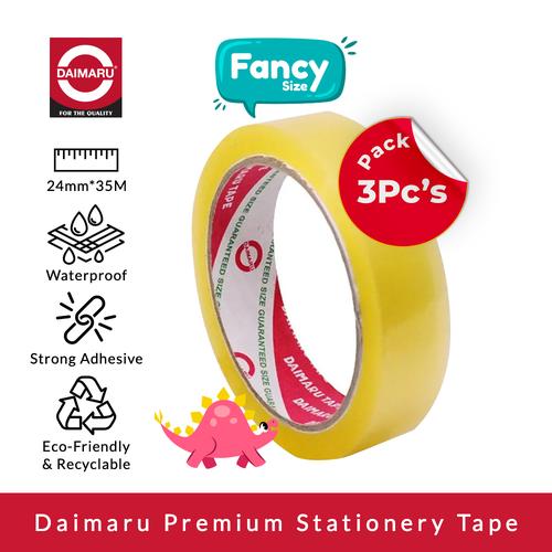 [EZM.1130220] Daimaru Premium Stationery Tape / OPP Bening 24 mm x 35 M Fancy 3pcs