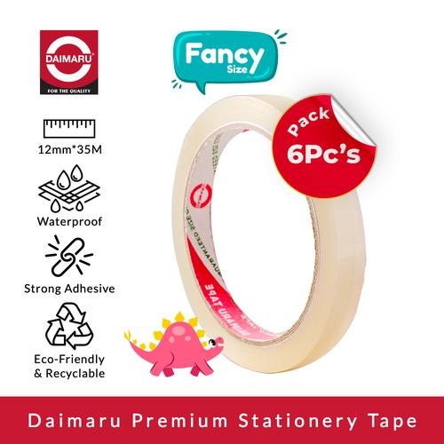 [EZM.1130118] Daimaru Premium Stationery Tape / OPP Bening 12mm x 35 M Fancy 6 Pcs