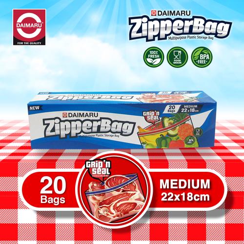 [EZM.1130122] Daimaru Food Grade Zipper Bag Medium/Plastik Ziplock 22x18cm isi 20Pcs