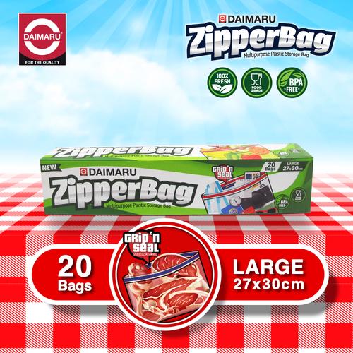 [EZM.1130123] Daimaru Food Grade Zipper Bag Large/Plastik Ziplock 27x30cm isi 20Pcs